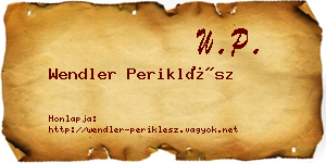 Wendler Periklész névjegykártya